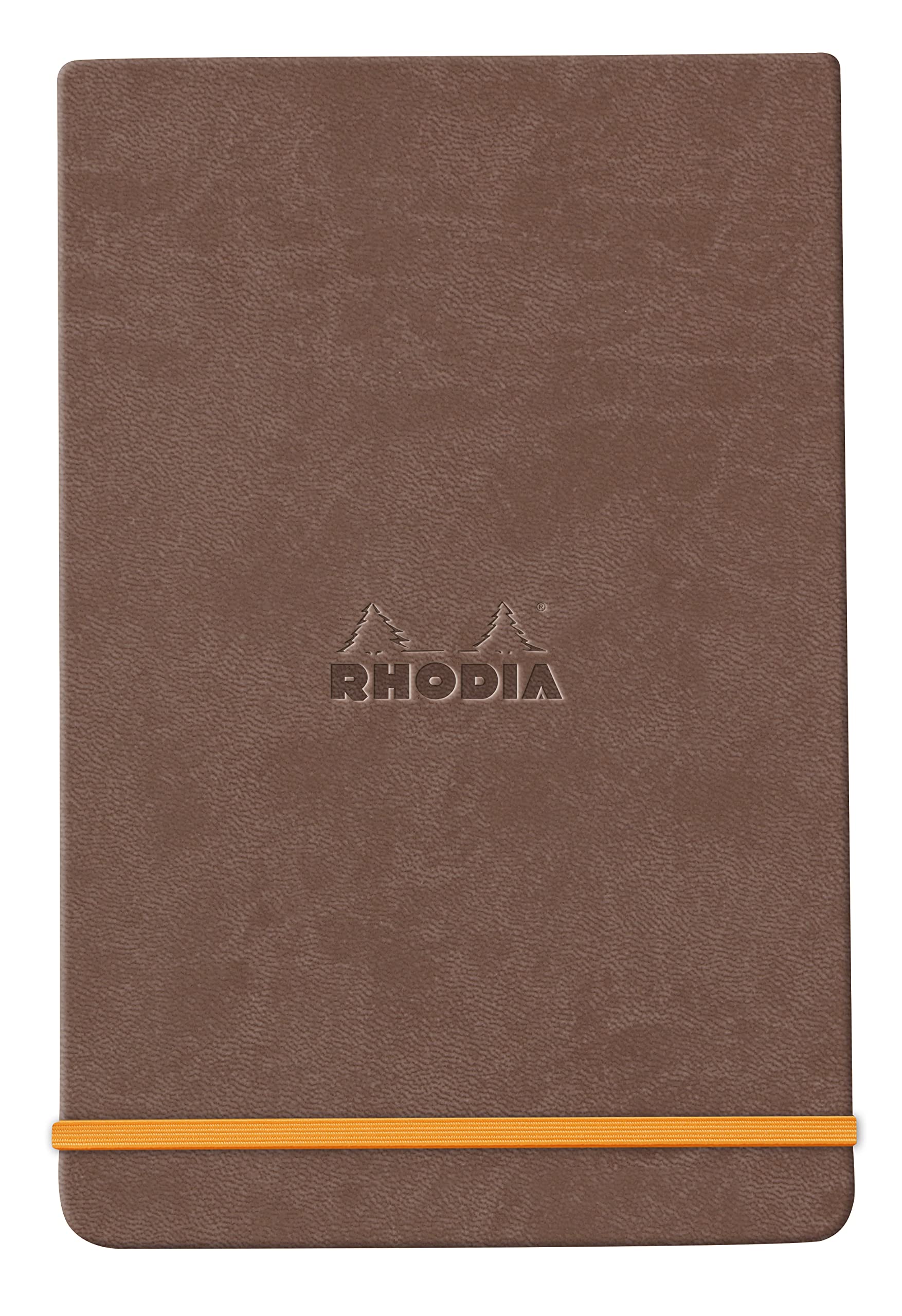 RHODIA 194346C - Hard Chocolate Webnotepad Notebook - A6 - Lined - 192 Detachable Pages - Ivory Clairefontaine Paper 90 g/m - Bookmark, Elastic Closure - Faux Leather Cover - Rhodiarama — image 1