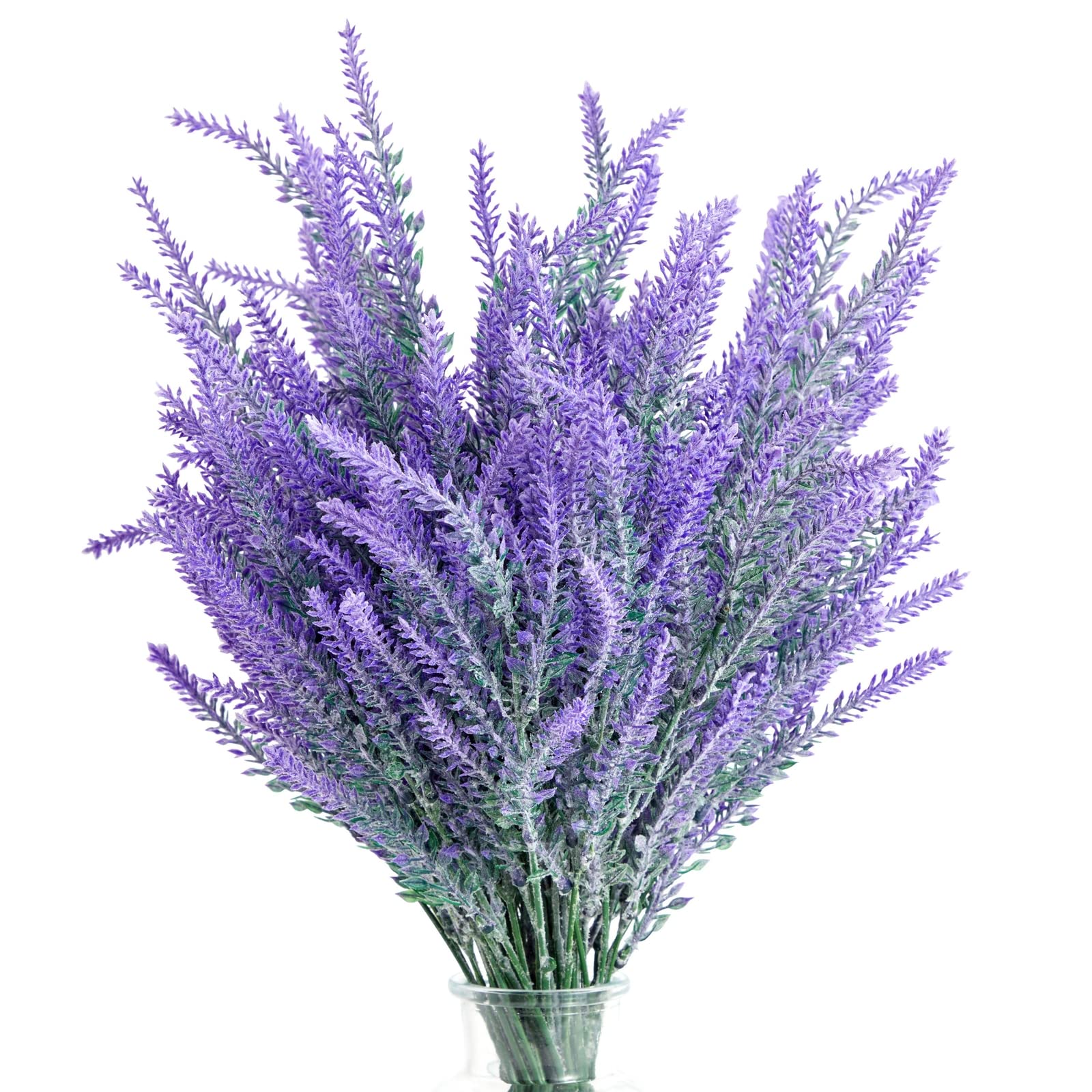 Juvale 12 Bundles of Artificial Lavender Bouquets, Decorative Faux Fabric Lavender with Plastic Stems, 35 cm