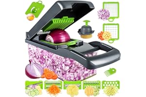 MAIPOR Vegetable Chopper, Pro Onion Chopper, Multifunctional 13 in 1 Food Chopper, Kitchen Vegetable Slicer Dicer Cutter,Veggie Chopper With 8 Blades,Carrot and Garlic Chopper With Container