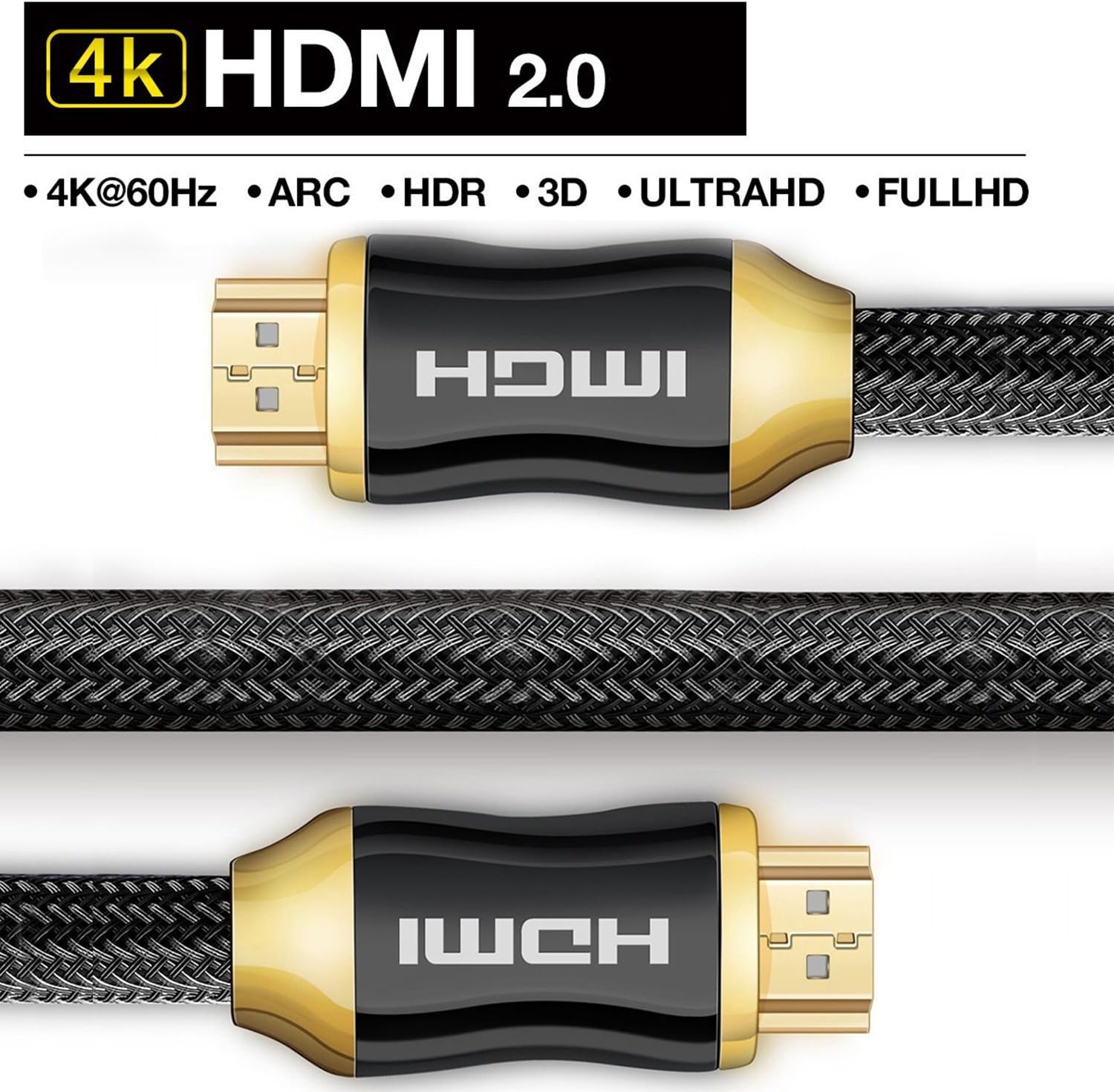 Premium 4K HDMI Cable 2M -[Lifetime Warranty]- High Speed HDMI Lead 2.0 - Professional HDMI t