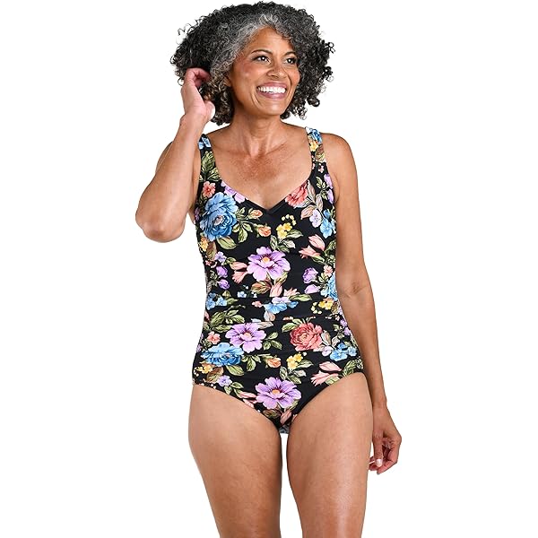 Esther Williams Women's One-Piece Pinup Gingham Swimsuit (8, Red