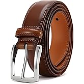DOOPAI Mens Dress Belt - Genuine Leather Dress Belts For Men,Casual Suit Jeans Belt-Single Prong Buckle black belt