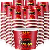 Ziliny 200 Pcs Chili Cook off Party Decorations Disposable Chili Cook off Paper Tasting Cups Food Sample Bowls for Mexican Party Supplies(Classic,5 oz)