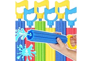 LQYOYZ Water Gun Toy - 6 Pack Water Soaker Blaster Foam Squirt Toys Summer Party Swimming Pool Beach Outdoor Water Activity Fighting Play Toys for Kids Adults