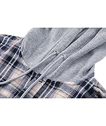 ZITY Men's Flannel Hoodie Shirts Casual Button Down
