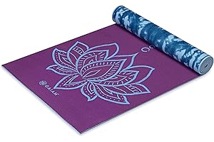 Gaiam Yoga Mat - Premium 6mm Print Reversible Extra Thick Non Slip Exercise & Fitness Mat for All Types of Yoga, Pilates & Floor Workouts (68" x 24" x 6mm Thick)