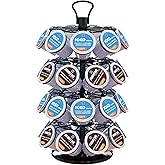 BLACKSMITH FAMILY 36 K Cup Pod Carousel Easy Assembly Design K Cup Holders,K Cup Holder, K Cups Holder,K Cup Carousel, 4-Tier Coffee Pods Holder Storage Organizer Stand,Glossy Black