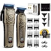 BESTBOMG® Professional Hair Clippers for Men, Professional Barber Clippers and Trimmer Set, Mens Cordless Hair Clipper for Barbers Haircut Kit Fade, BS-807E (Bronze)