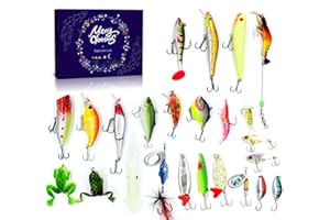 AOOTOOSPORT Fishing Advent Calendar 2025 Fishing Lure for Fishers Adult Men Teen Boys