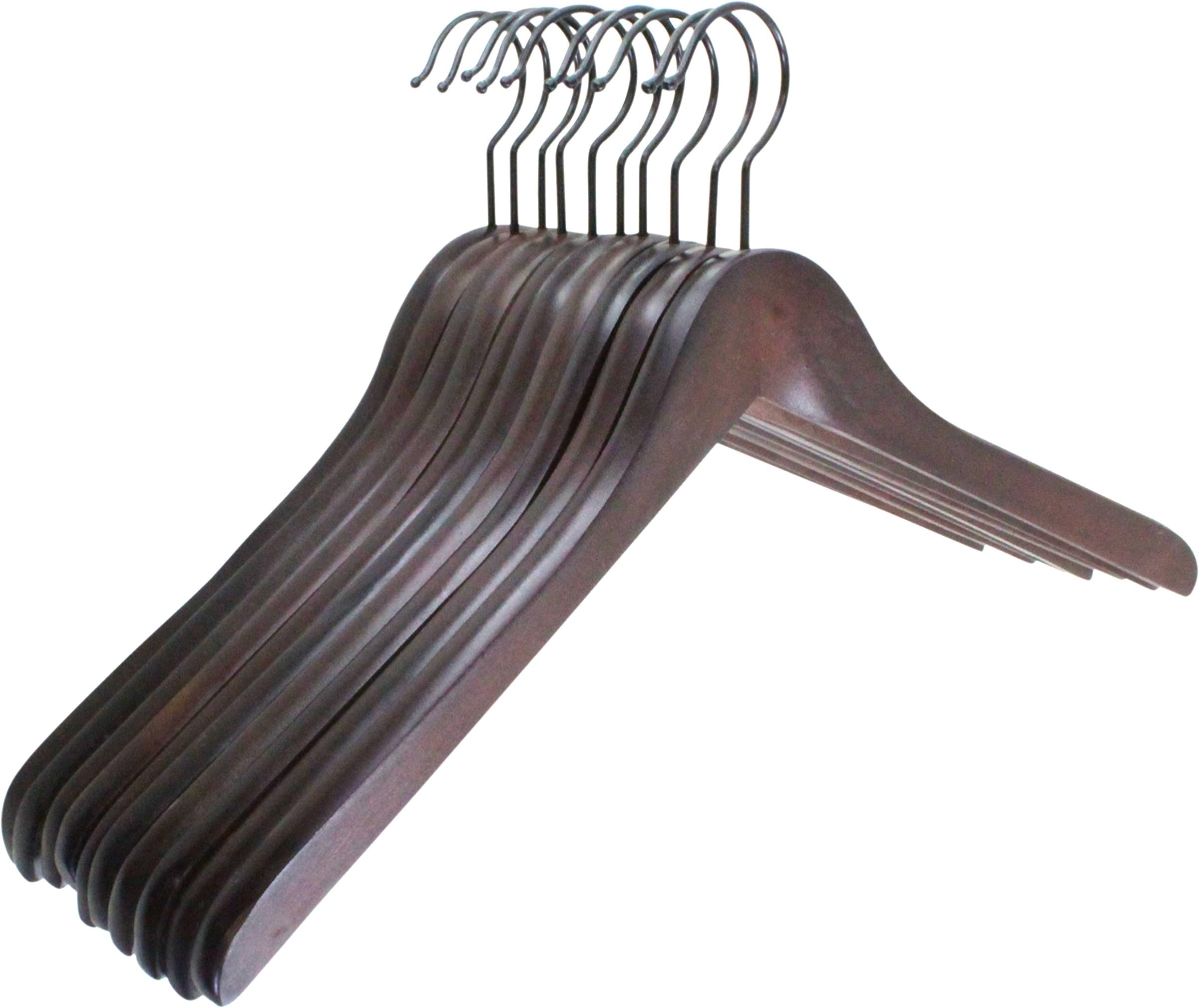EVER CONCEPT U.S.A. 1043 Cherry Wood 17-Inch Coat Hangers 10-Pack