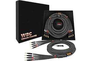 WORLDS BEST CABLES 10 Foot Ultimate - 12 AWG - Ultra-Pure OFC - Premium Audiophile HiFi Bi-Amp Speaker Cable Pair with Eminen