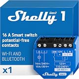 Shelly 1 Gen3 Wi-Fi Matter Smart Relay Switch 16A Dry Contacts Home Automation