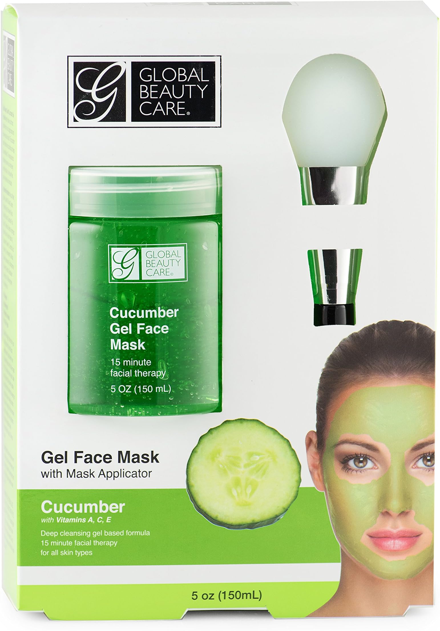 Green: Cucumber Gel Face Mask with Applicator
