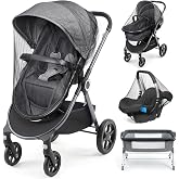 Orzbow Baby Mosquito Net 3-Pack for Strollers, Car Seats &amp; Bassinets | Universal fit for strollers, playards, cribs. Ultralight mesh, breathable. Black polyester. Summer travel essential