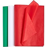 JOYIN 36 Sheets Christmas Tissue Paper (Red, Green & White), 20" x 20" Wrapping Paper for Christmas Party Supplies, Xmas tiss