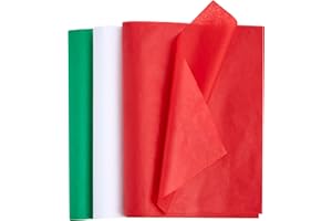 JOYIN 180 Sheets 20" x 20" Christmas Tissue Paper Assortment (Red, Green & White); 60 Sheets per Color Easy and Fast Gift Wra
