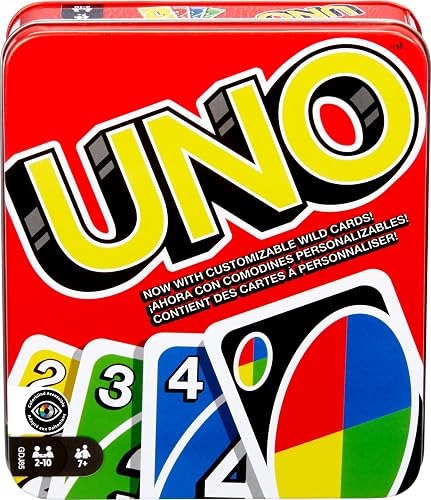 Mattel Games UNO Card Game for Kid, Adult & Family Nights & Parties, Travel & Vacations, Color Blind Accessible & Customizable Deck