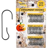 Leafeon Christmas Ornament Hooks 120 PCs 1.22" Black - Great Xmas Ornament Hangers, Sturdy Tree Hooks, Premium Christmas Hooks for Ornaments &amp; Tree D&eacute;cor