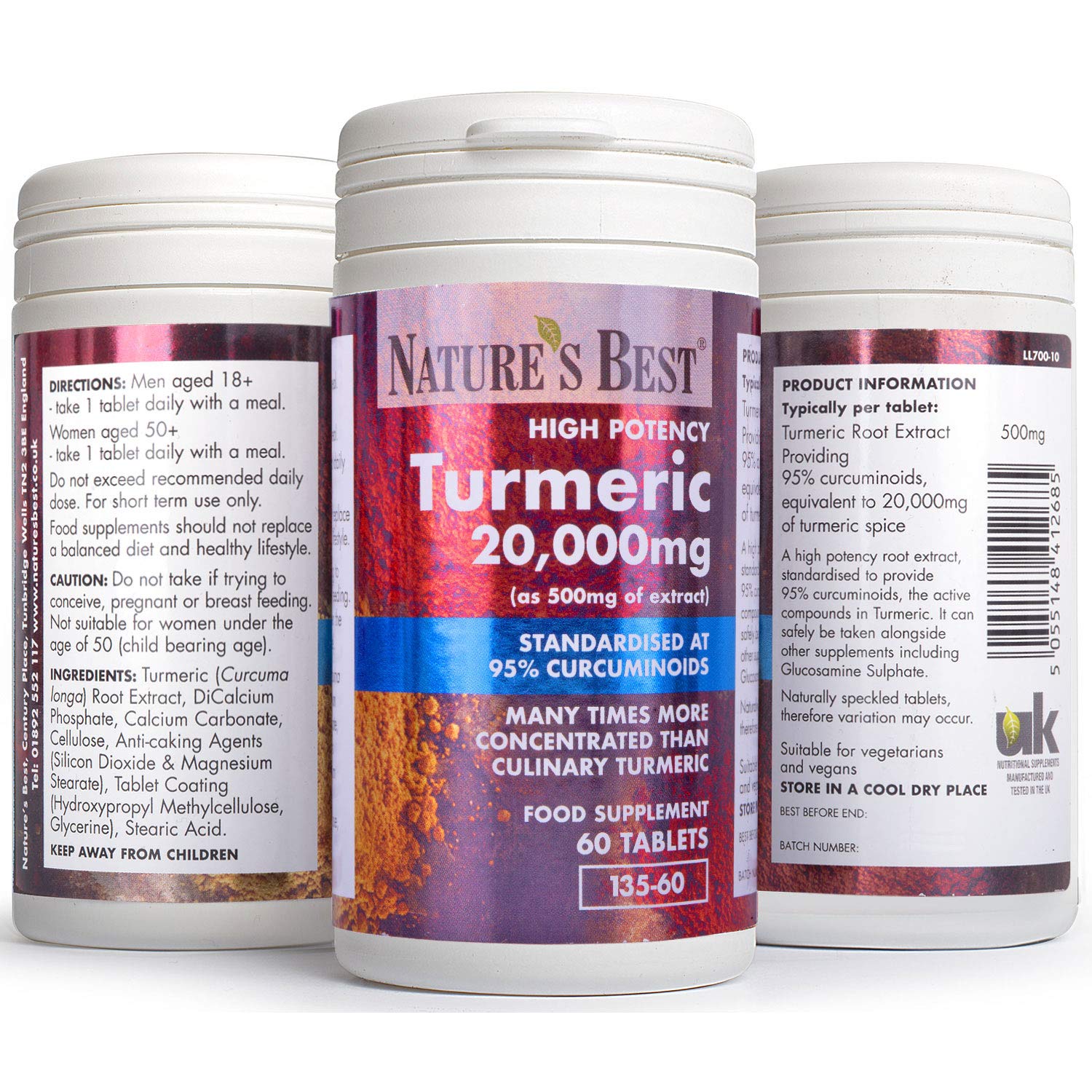 Turmeric 20,000mg one of The UKs Strongest and purest 60 Tablets, UKMade Buy Online in