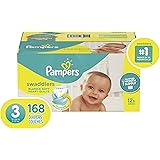 Diapers Size 3, 168 Count - Pampers Swaddlers Disposable Baby Diapers, ONE MONTH SUPPLY