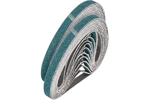 HARFINGTON 3/8 x 13 Inch Sanding Belts, 40 Pcs 40/60/80/120 Grit Zirconia Abrasive Belt Sander File Belt for Woodworking, Met