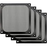 IMSurQltyPrise 120mm Computer Fan Filter Grills, Black Color, 4 Pack | Thickened Aluminum Frame, Ultra Fine Stainless Steel Mesh, With Screws
