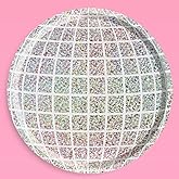 xo, Fetti Holographic Disco Ball Paper Plates - 25 pk, 9" | Bachelorette Party Decorations, Last Disco, Space Cowboy Birthday Party, Groovy Baby Shower, New Years Eve Supplies, 70s Bday Party