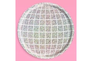 xo, Fetti Holographic Disco Ball Paper Plates - 25 pk, 9" | Bachelorette Party Decorations, Last Disco, Space Cowboy Birthday Party, Groovy Baby Shower, New Years Eve Supplies, 70s Bday Party