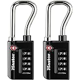 Master Lock Black Set Your Own Combination TSA Approved Luggage Lock, Travel Padlocks for Suitcases, Backpacks, Bags, 2 Pack, 4696T