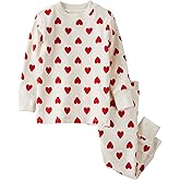 little planet by carter's Neutral 2-piece Pajamas made with Organic Cotton, Forever Hearts, 9M