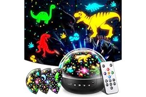 Staryou Dinosaur Toys for Kids 3-5, 【Remote+3 Films+93 Effects】 Dinosaur Toys for Kids 2-4, 【3 Timer+5 Brightness】 3 Year Old Boy Gift, Rotate 3 Year Old boy Birthday Gift, Boys Christmas Gifts Boys