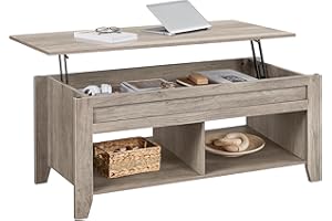 Yaheetech Lift Top Coffee Table with Hidden Storage Compartment & Lower Shelf, Dining Center Table for Living Room Reception 