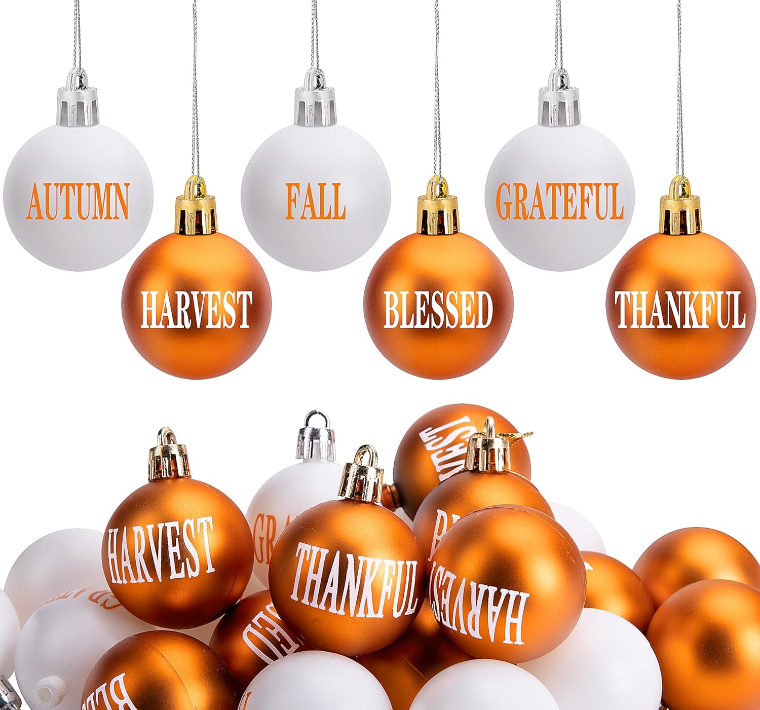 Ornaments - 24 Pcs Fall Thanksgiving Day Hanging Ball Ornaments- 1.6