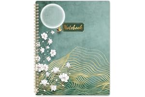 SHOPARR Spiral Notebook/Journal - Notebook, 8.5" x 11", Notebooks Journal for Work, 160 Pages, Journals for Women, Notebooks College Ruled Journals for Writing, with Premium Paper & Back Pocket, Moon Design