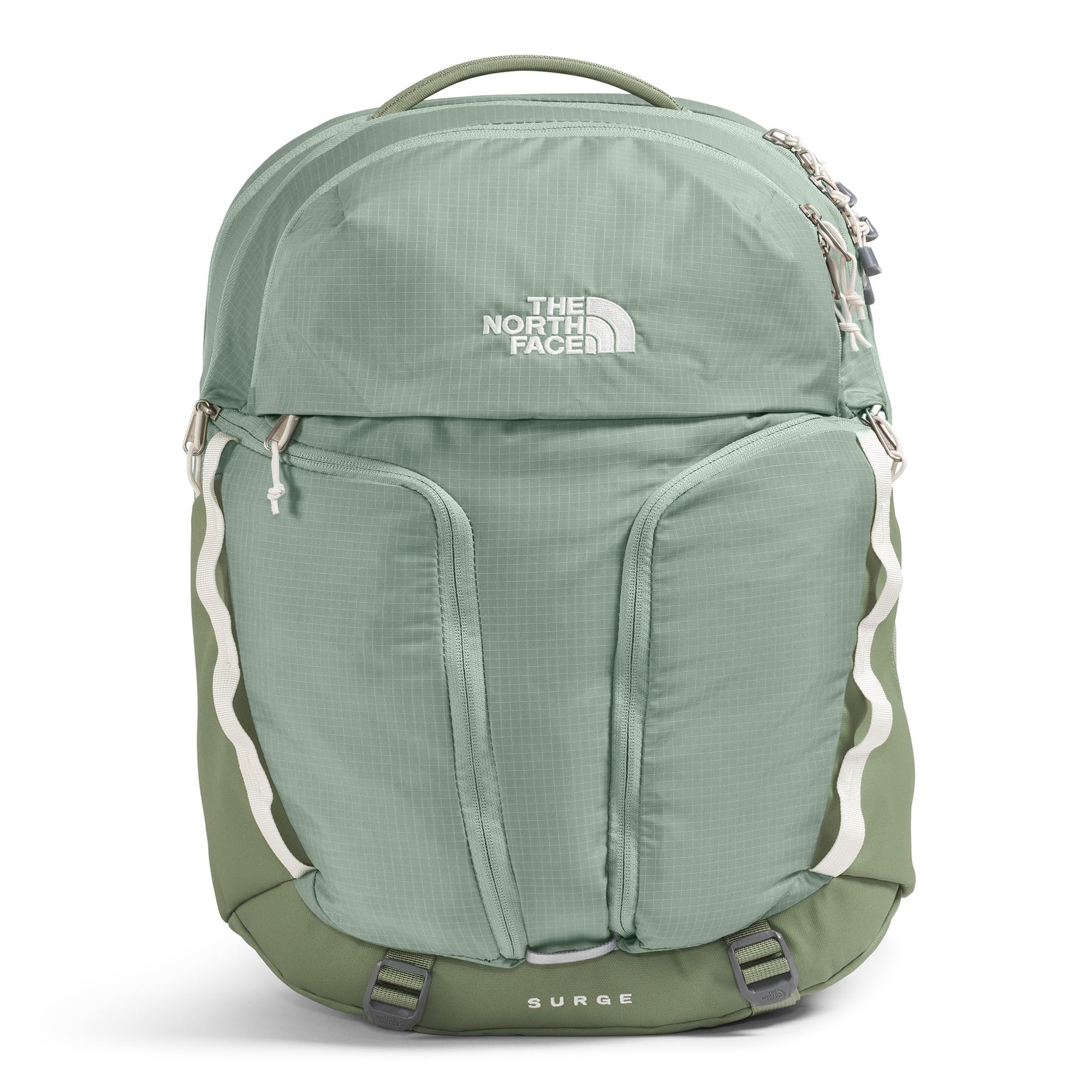 The North Face Women's Surge Commuter Laptop Backpack - Everyday Travel Bag, 16" Laptop Sleeve, Water-Repellent, Slate Moss/Bark Mist, One Size Image