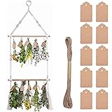 YAHAHARICH Herb Drying Rack with 15PCS Brown Gift
