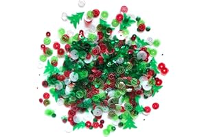 BUTTONS GALORE AND MORE Buttons Galore Christmas Theme Loose Bulk Sequins, Red 8000 Pack, Small