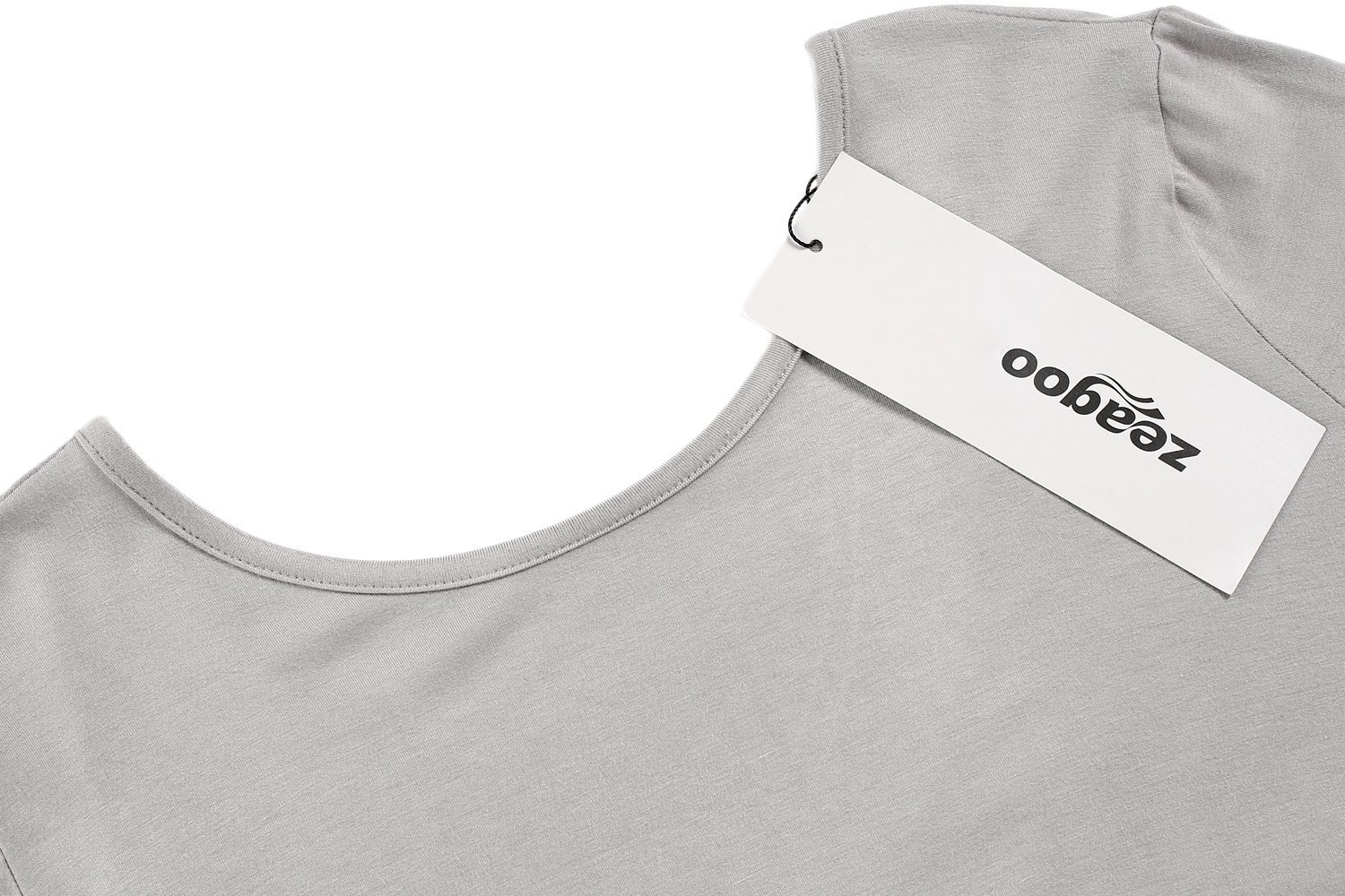 Zeagoo Women Backless Long Sleeve Solid Crop Tops Blouse Gray