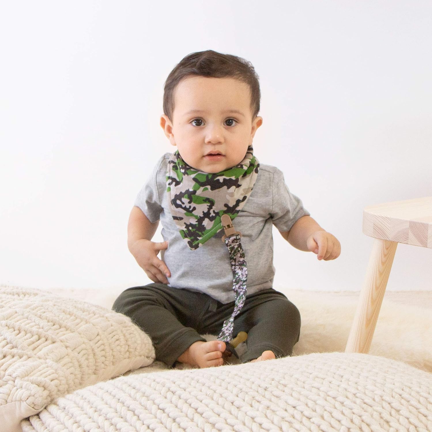 Stadela Baby Pacifier Clip Leash Soothie Teething Ring and Teether Toy Holder for Boy 4 Pack Baby Shower Birthday Gift Set Lumberjack Hunting Deer Woodland Forest Buffalo Check Plaid : Baby