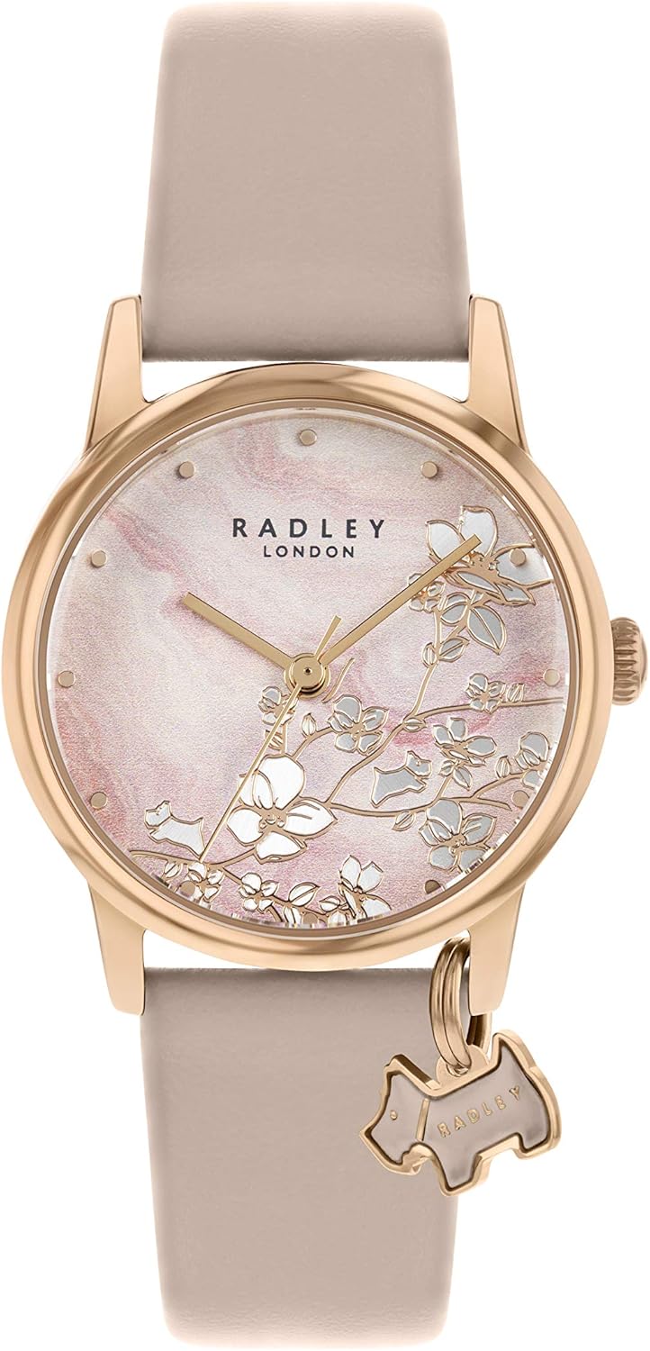 Radley Botanical Floral Ladies Light Pink Leather Strap Small Trailing