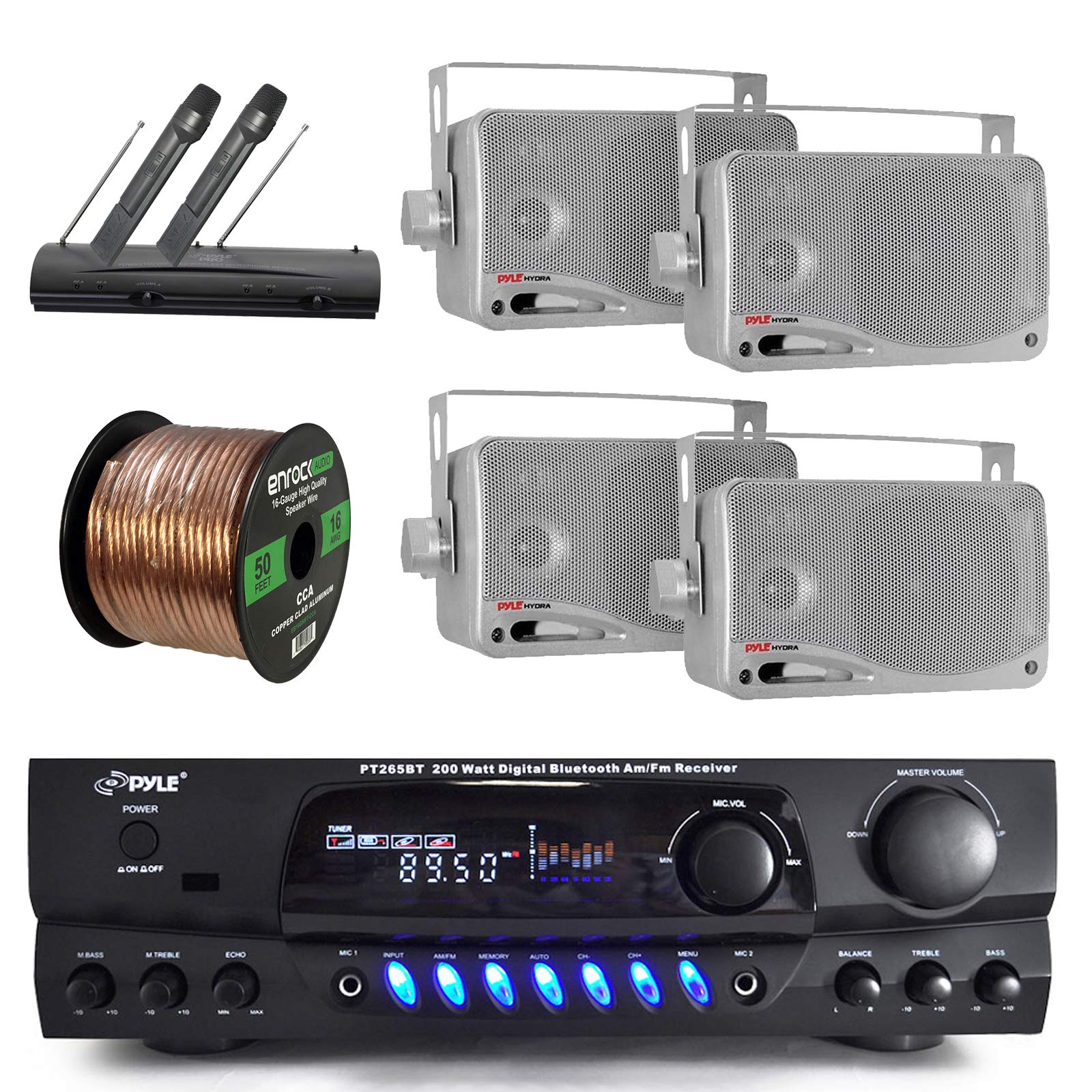 Buy Pyle PT265BT Bluetooth 200 Watt Digital Karakoe Receiver Amplifier