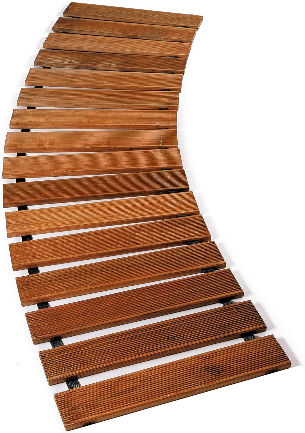 Floranica® Gartenweg (meterware) sicher und komfortabler Rollweg aus imprägniertem Lärchenholz Laufsteg Holzweg rollbarer Rasenweg - geriffelt, Farbe:braun, Größe:Menge = Länge in lfm/Breite 30 cm