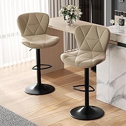 Nalupatio Modern Bar Stools Set of 2, Adjustable