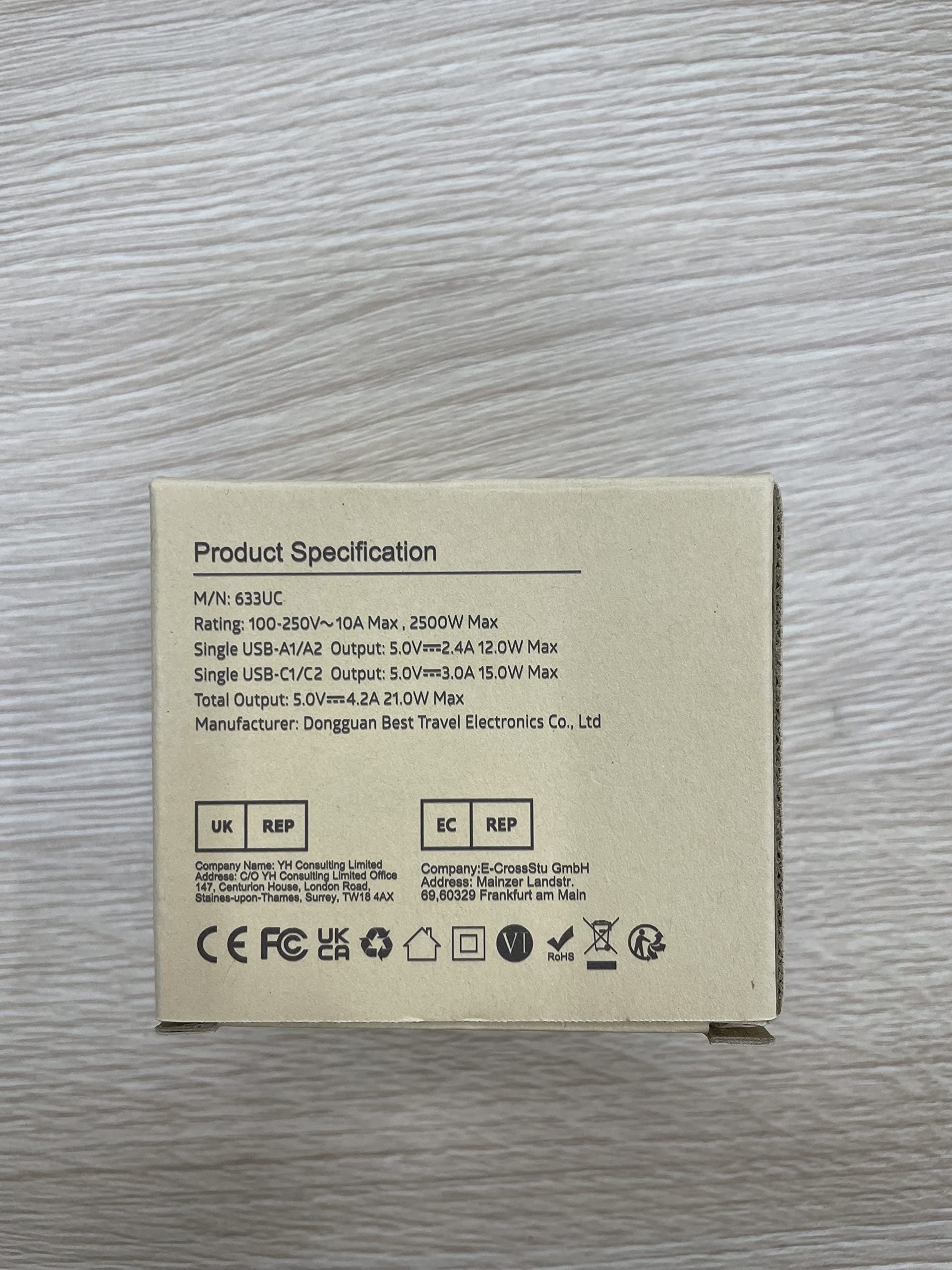 TESSAN Universal Travel Adapter Worldwide with 2 USB C and 2 USB A Ports, Universal Plug Adaptor UK to World, International Adapter for EU, USA, UK, Australia, Thailand etc. not a Voltage Converter