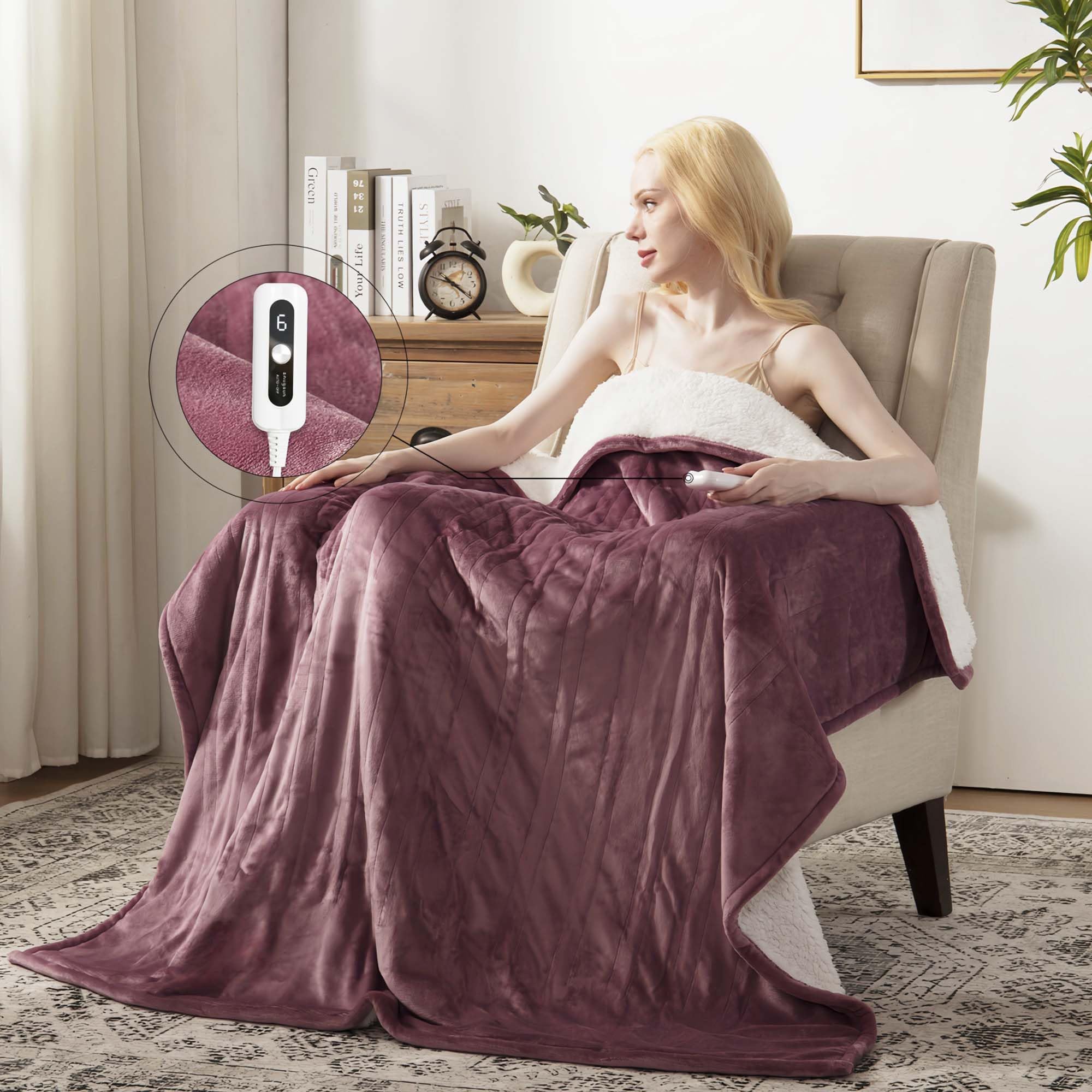 Photo 1 of ***MISSING PARTS***
SNUGSUN Heated Blanket Throw Size, Soft and Cozy Electric Heating Blanket for Bed, Automatic Safety System 6 Heating Levels & 4 Hours Auto-Off, 50" x 60" Taro Purple