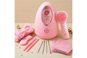 VOGUENOW Noa Facial Steamer Spa Kit with Complimentary 15 Skin Care Tools | Face Steamer with Humidifier Mode | Self Care Spa Gifts, Birthday Gifts for Women, Christmas Gifts for Women