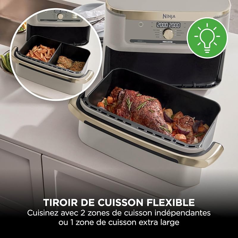 Foodi FlexDrawer Air Fryer 2 Compartiments, 10,4L, Pierre/Or