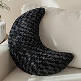 PLAYSKY Moon Decorative Throw Pillow with Soft Plush, Black, 14.9 Inches | Cozy Accent Home D&eacute;cor Pillows for Couch, Bed, Seating, Bedroom, Living Room
