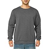 Asrlivp Mens Crewneck Sweatshirts Casual Fleece Pullover Sweatshirt Long Sleeve Basic Sweat Shirts
