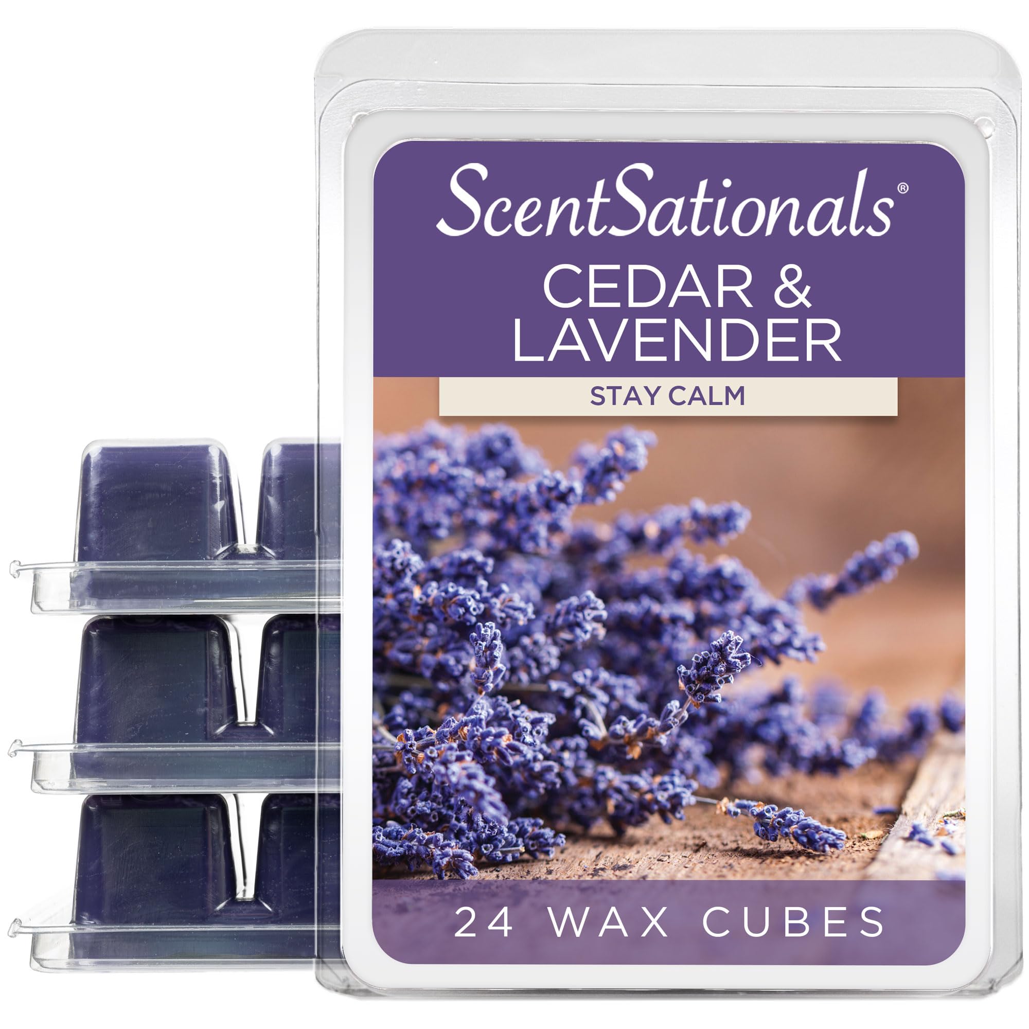 Photo 1 of ***(MISSING PARTS)***Scentsationals Wax Melts, Wax Cubes Strong Scent - Cedar and Lavender - Long Lasting Scented for Warmer, 10oz (24-Cubes)